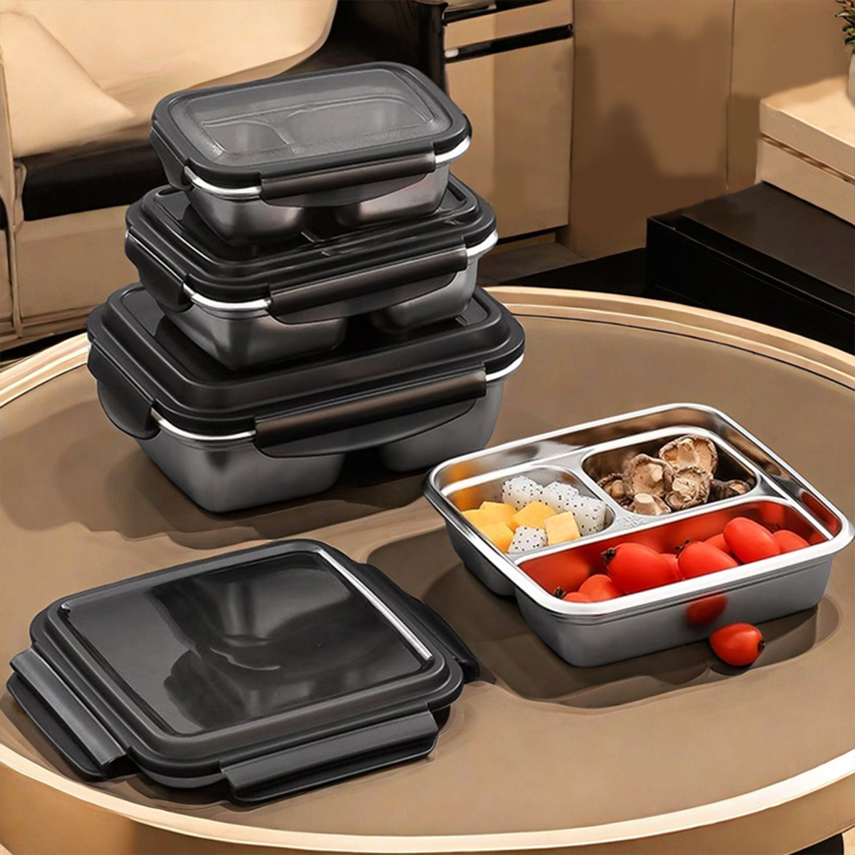 WORTHBUY 2/3 Grids 304 Stainle - đánh giá và giá Meal Prep Bowl