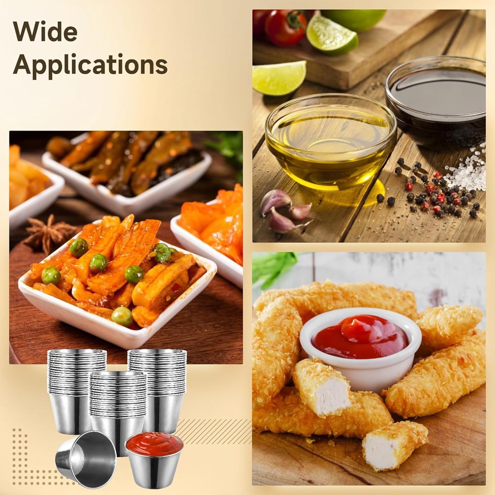 J1UL1N 60 Pcs Stainless Steel  - đánh giá và giá Sauce Dipping Cup