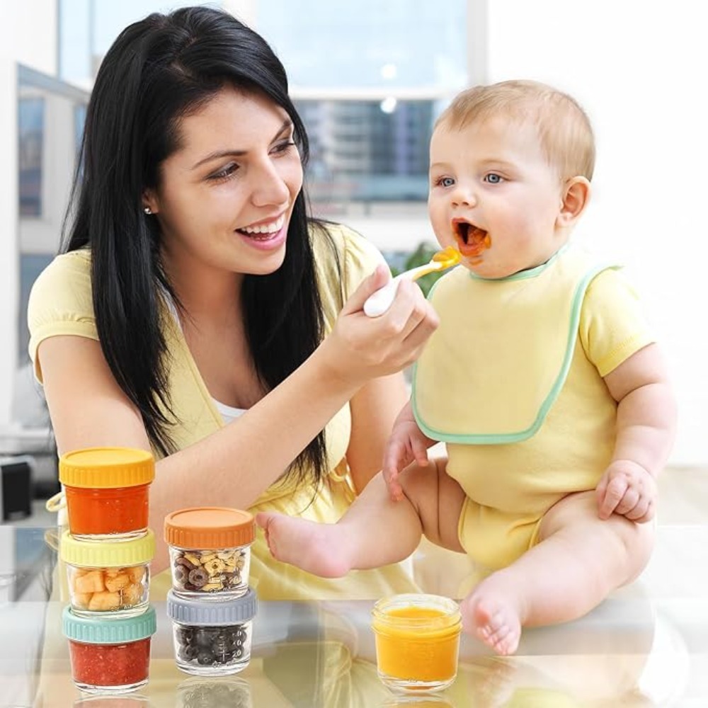 6pcs Glass Baby Food Jar Reusa - đánh giá và giá Sauce Dipping Cup