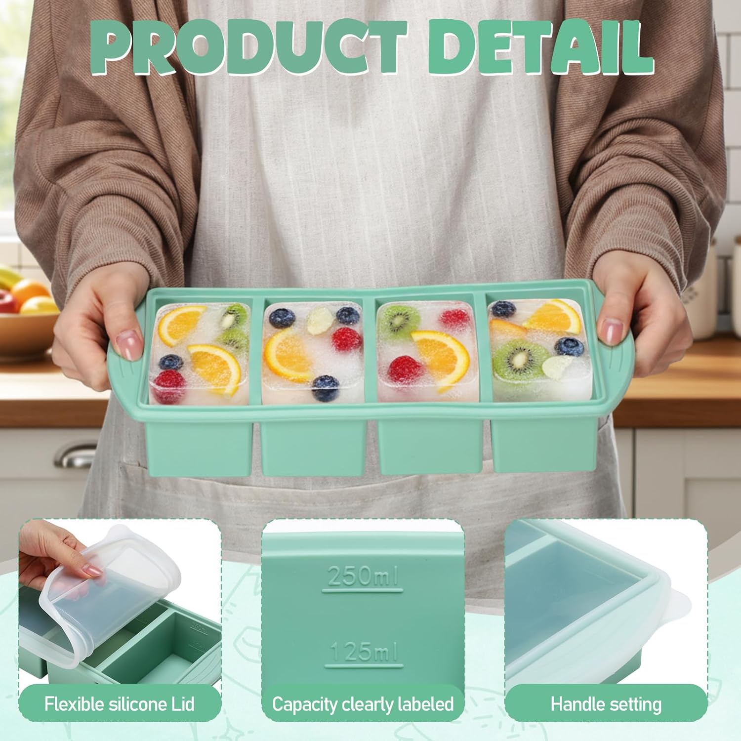 Silicone Freezer Tray with Lid - đánh giá và giá Meal Prep Template
