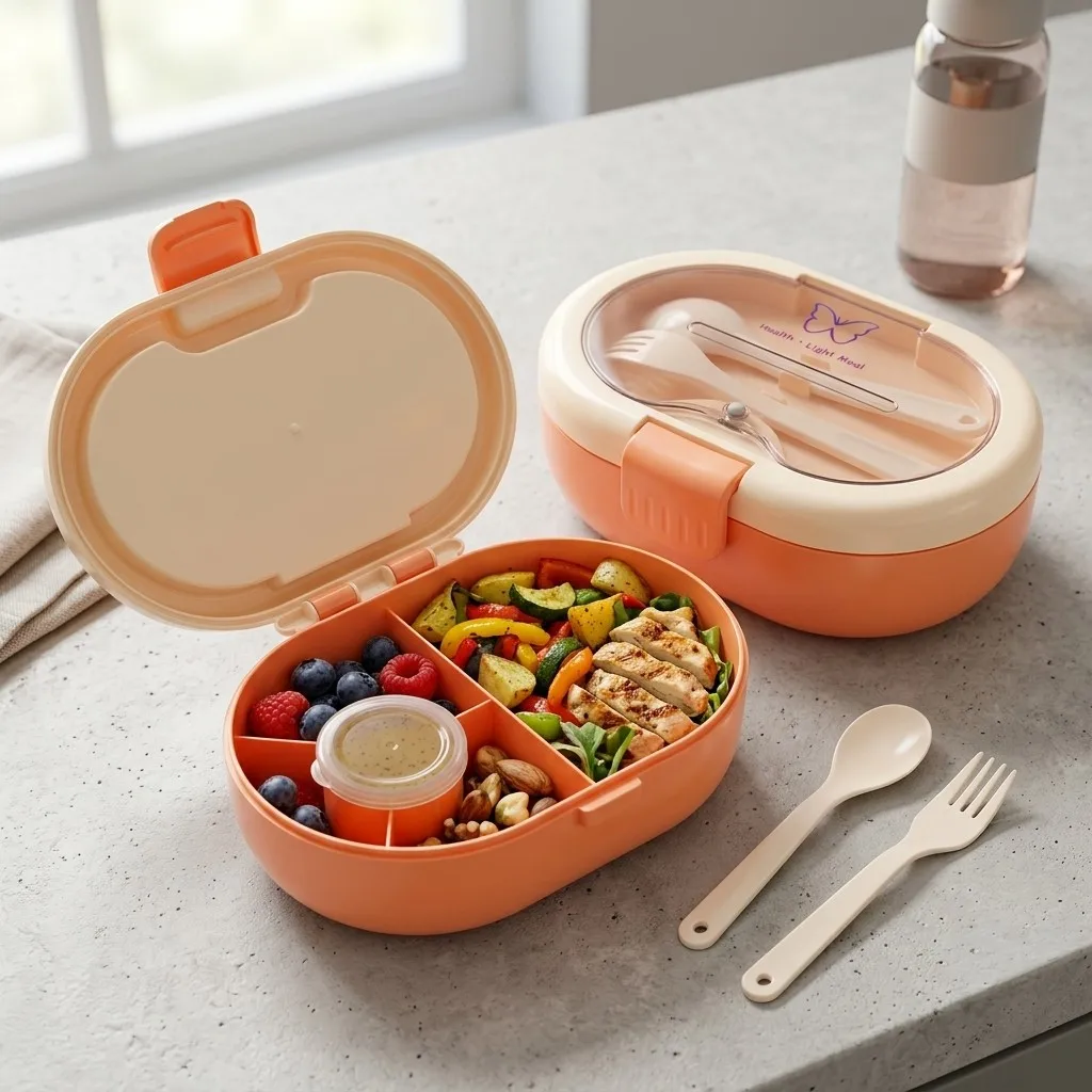 Plastic Bento Lunch Box with C - đánh giá và giá Meal Prep Or Prep Meal