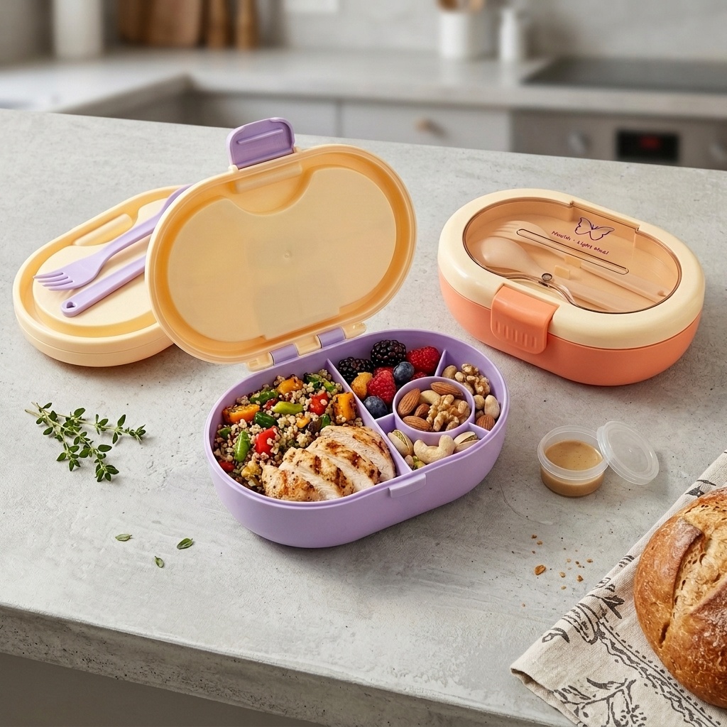 Plastic Bento Lunch Box with C - đánh giá và giá Meal Prep Or Prep Meal